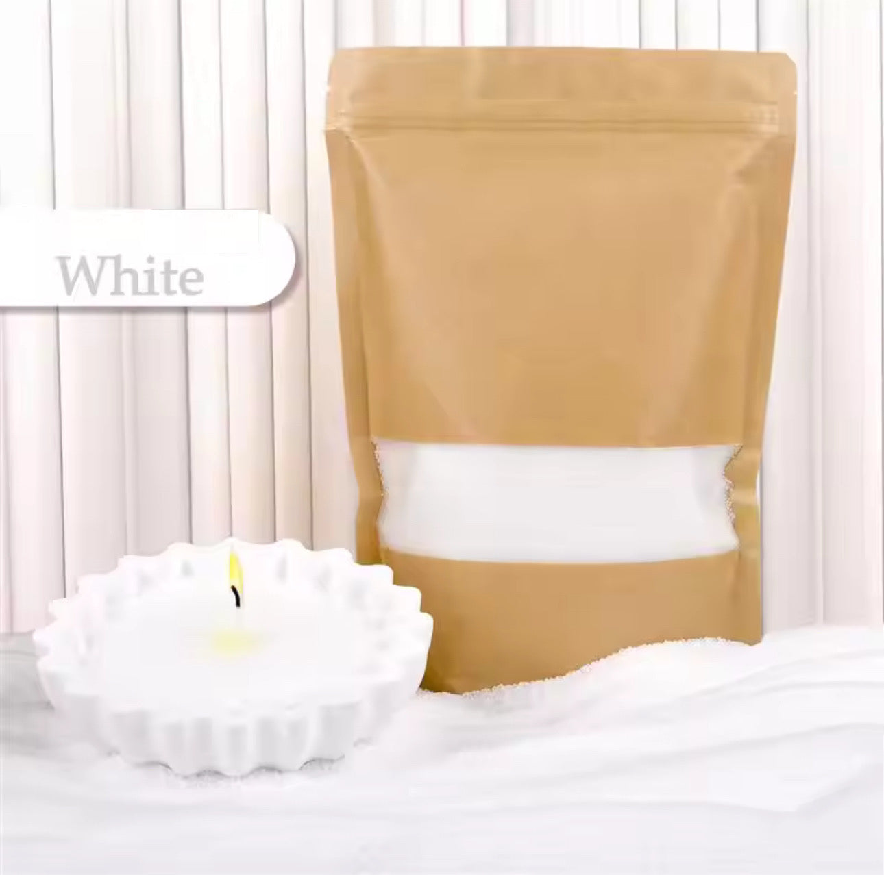 Refillable sand candle wax 500 Grams + 15 Wicks