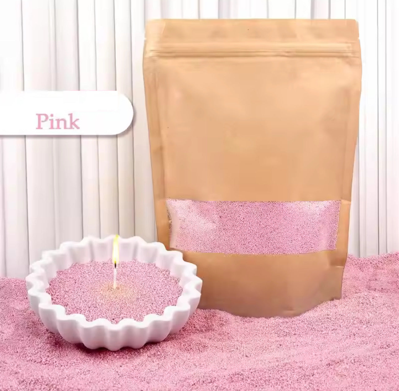 Refillable sand candle wax 500 Grams + 15 Wicks