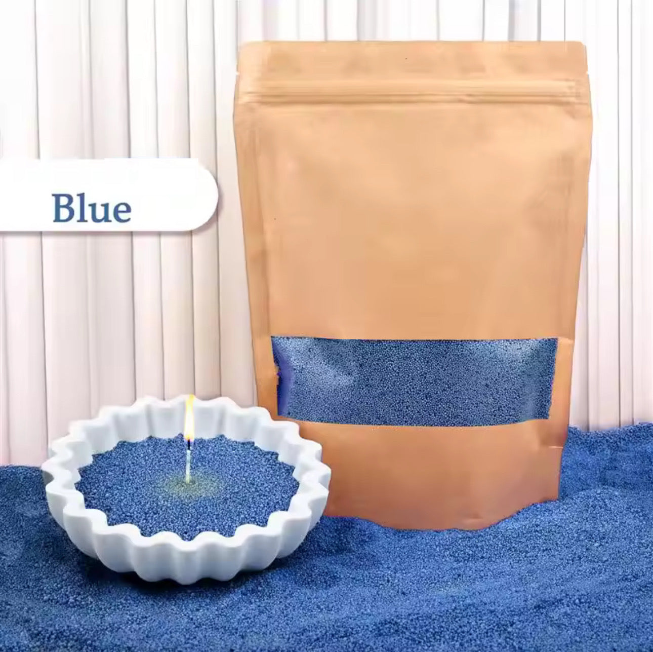 Refillable sand candle wax 500 Grams + 15 Wicks