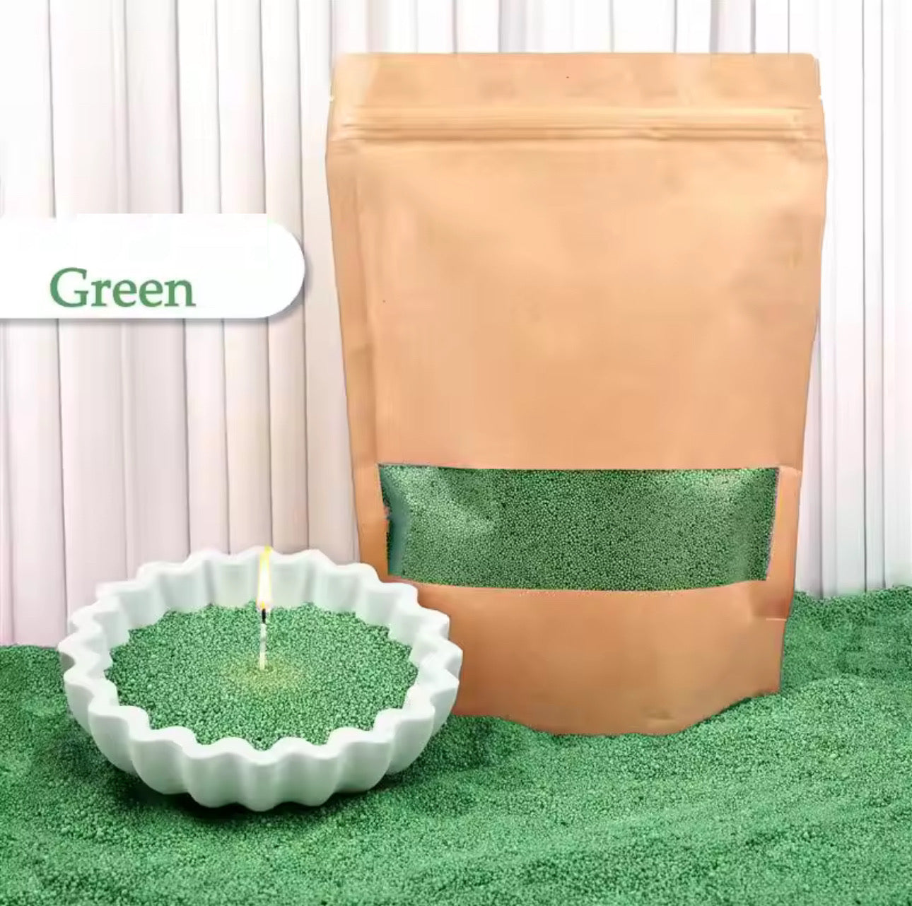 Refillable sand candle wax 500 Grams + 15 Wicks