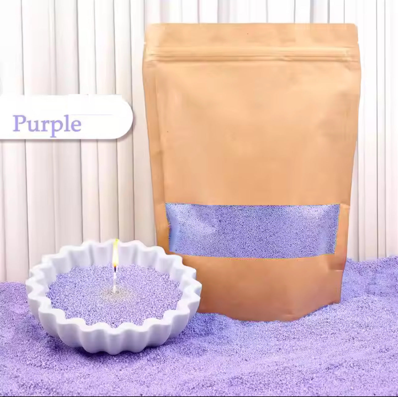 Refillable sand candle wax 500 Grams + 15 Wicks