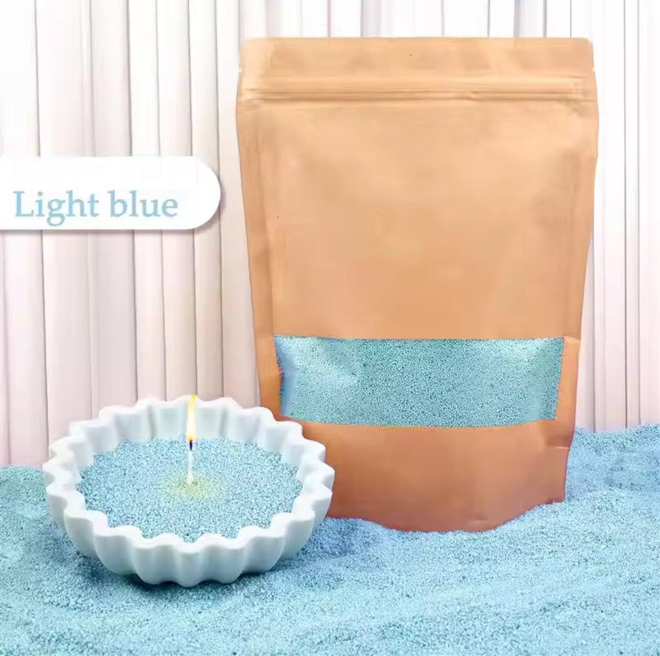 Refillable sand candle wax 500 Grams + 15 Wicks