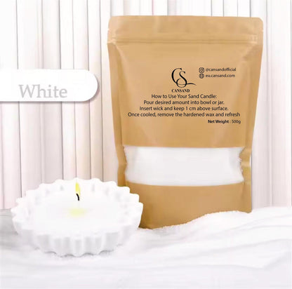 Refillable sand candle wax 500grams + 15 Wicks