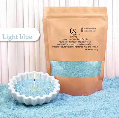 Refillable sand candle wax 500grams + 15 Wicks