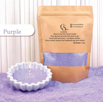 Refillable sand candle wax 500grams + 15 Wicks