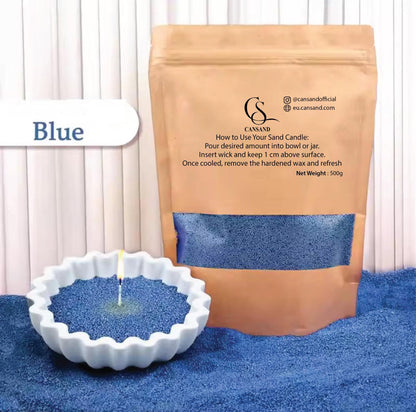 Refillable sand candle wax 500grams + 15 Wicks
